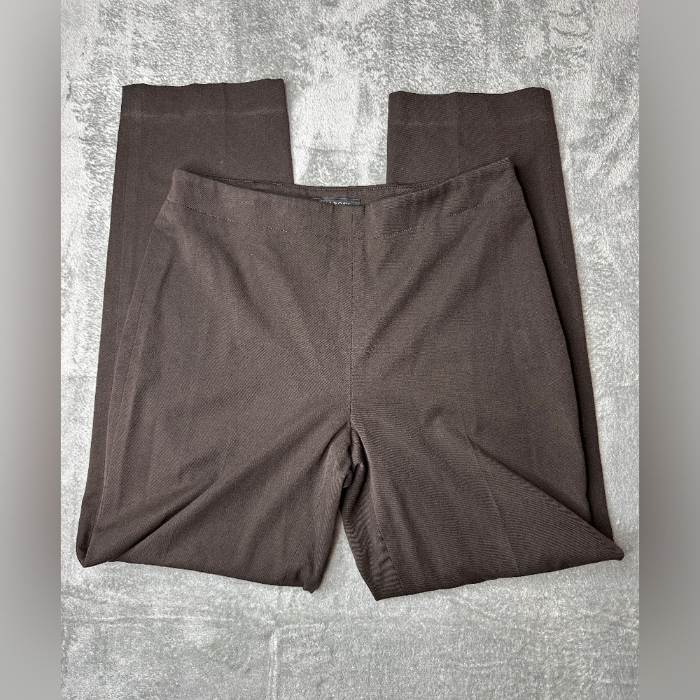 Talbots Dress Pants Women's 8 Brown Classic Slim Straight Leg Side Zip Mid Rise